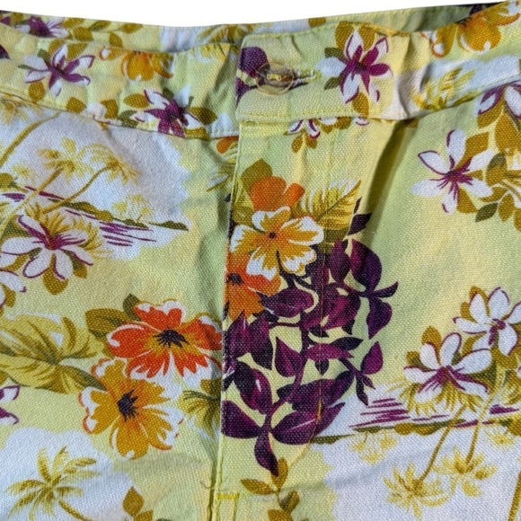Billabong Vintage Y2K Floral Yellow Jean Shorts Size 11 Hawaiian Tropical Retro - Picture 4 of 10
